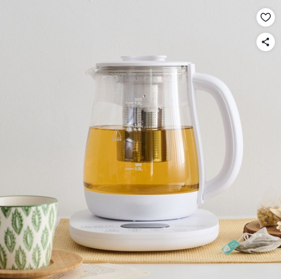 지엔베르그 차 끓이는 전기 티포트 유리 보온포트 약탕기단일상품