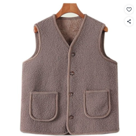 여성용 두꺼운 조끼 보온 내복 플리스 가을겨울 엄마 베스트 조끼 세련된 인조 양털